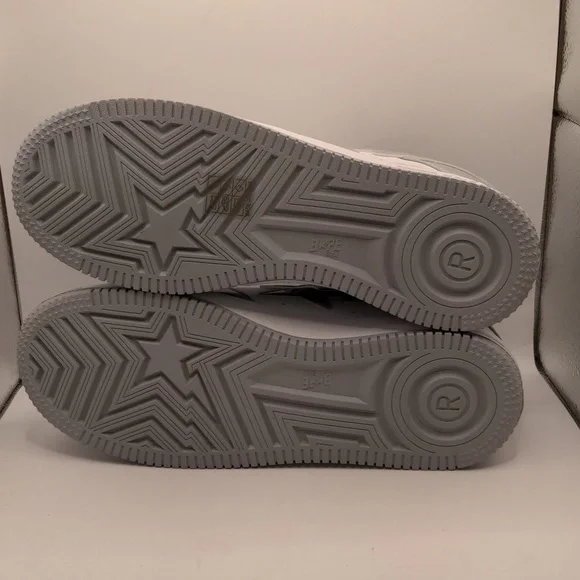 New A Bathing Ape Bapesta Men's Sneakers Light Grey Sz 12